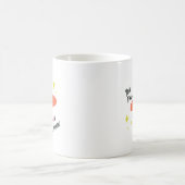 シンプルでかわいい朝の明るいオレンジ色の蝶の引用 コーヒーマグカップ (中央)