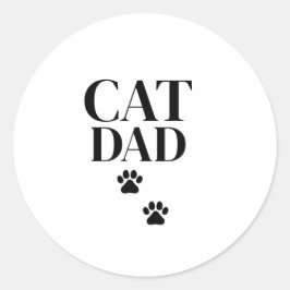 シンプルでかわいい猫のパパ ラウンドシール