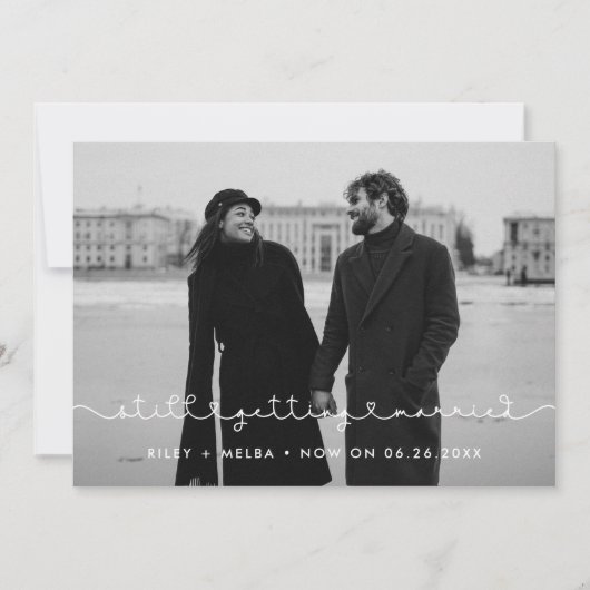 シンプルでかわいい結婚式の最新情報 案内状 (正面)