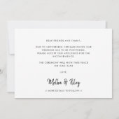 シンプルでかわいい結婚式の最新情報 案内状 (裏面)