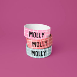 シンプルでかわいい 明るいピンクのチェック柄 グラフィック モダン ボウル