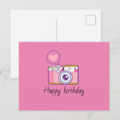シンプルでかわいい 誕生日ポストカード ポストカード (正面/裏面)