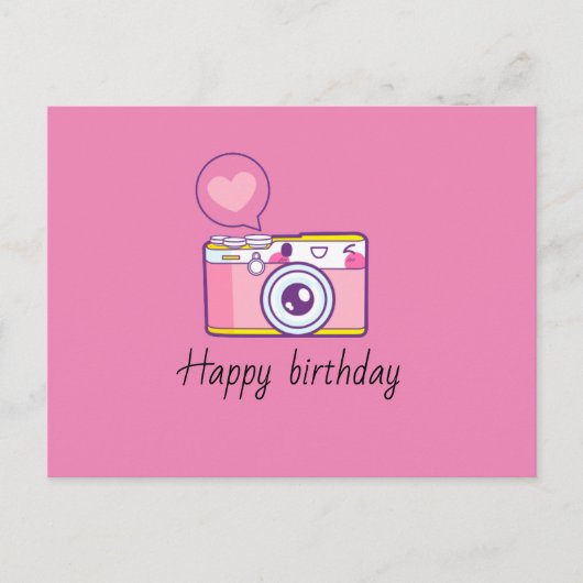 シンプルでかわいい 誕生日ポストカード ポストカード (正面)