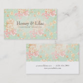 シンプルでかわいらしいバラのプリントの花の名刺 名刺 (正面/裏面)