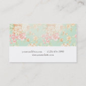 シンプルでかわいらしいバラのプリントの花の名刺 名刺 (裏面)