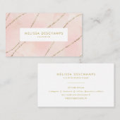 シンプルでかわいらしい赤面の水彩画のフェイクなグリッター 名刺 (正面/裏面)