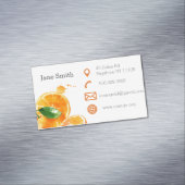 シンプルできれいなオレンジフルーツの磁気名刺 マグネット名刺 (インサイチュ)