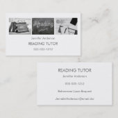 シンプルできれいな読書個人教師の写真のコラージュ 名刺 (正面/裏面)