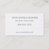 シンプルできれいな骨董屋の写真のコラージュ 名刺 (裏面)