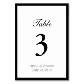 シンプルではっきりしたなボーダー両面の結婚式 テーブルナンバー (正面)