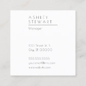 シンプルではっきりしたなモノグラム スクエア名刺 (裏面)