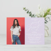 シンプルでふんわりとしたカリグラフィーの卒業式招待状 招待状 (スタンド正面)