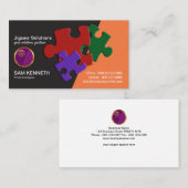 シンプルでエレガントでカラフルなジグソーパズルは調査官を継ぎ合わせます 名刺 (正面/裏面)