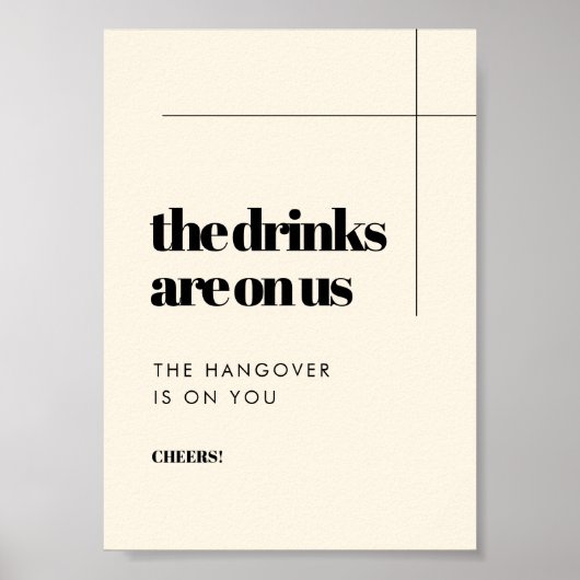 シンプルでエレガントでシックなウェディングオープンバーサイン ポスター (正面)