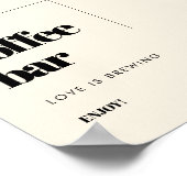 シンプルでエレガントでシックなウェディングコーヒーバーサイン ポスター (角)