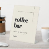 シンプルでエレガントでシックなウェディングコーヒーバー 台座サイン (インサイチュ)
