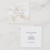 シンプルでエレガントでシックな白人の大理石のプロフェッショナル スクエア名刺 (正面/裏面)