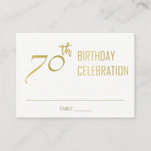 シンプルでエレガントでフェイクな金ゴールドのタイポグラフィ70の誕生日 プレイスカード