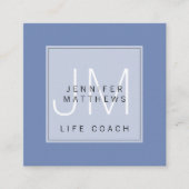 シンプルでエレガントでミニマルでシックなモノグラムの生命コーチ スクエア名刺 (正面)