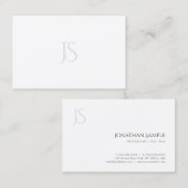 シンプルでエレガントでモダンな最小主義のモノグラムのテンプレート 名刺 (正面/裏面)