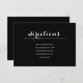 シンプルでエレガントでモダンな結婚式の方向カード 招待状 (正面/裏面)