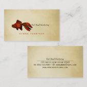 シンプルでエレガントでモダンな金魚の禅のペーパー金ゴールドの魚 名刺 (正面/裏面)