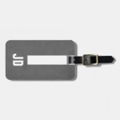 シンプルでエレガントで男らしい質の灰色白のモノグラム ラゲッジタグ (正面横)