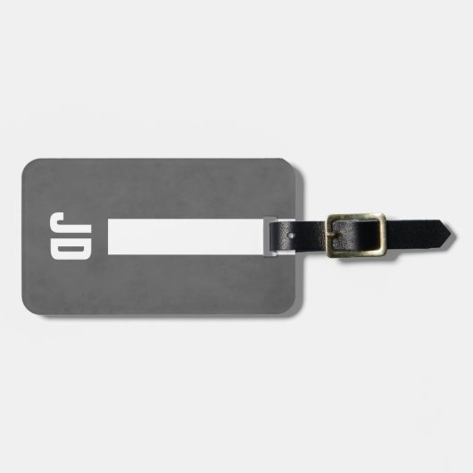 シンプルでエレガントで男らしい質の灰色白のモノグラム ラゲッジタグ (正面横)