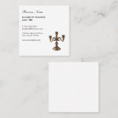 シンプルでエレガントで白い銅の旧式なCandelabra スクエア名刺 (正面/裏面)