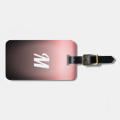 シンプルでエレガントで赤いサングリエのグラデーションなモノグラム ラゲッジタグ (正面横)