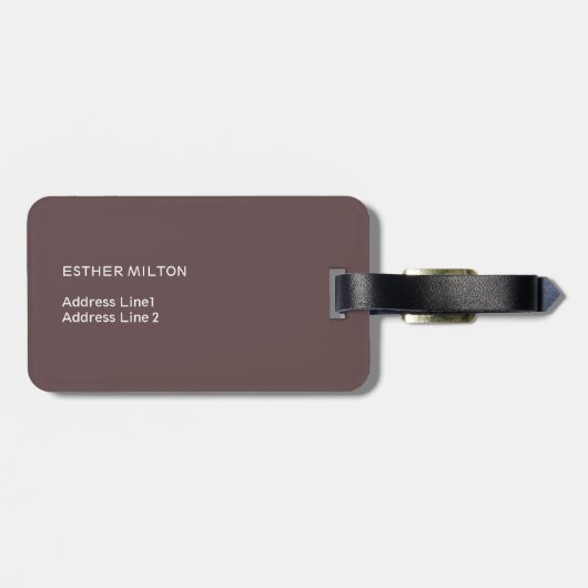 シンプルでエレガントで赤いサングリエのグラデーションなモノグラム ラゲッジタグ (裏面横)