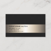 シンプルでエレガントで黒くフェイクな金属のストライプの弁護士 名刺 (正面)