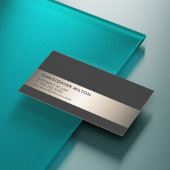 シンプルでエレガントで黒くフェイクな金属のストライプの弁護士 名刺