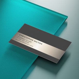 シンプルでエレガントで黒くフェイクな金属のストライプの弁護士 名刺