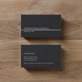 シンプルでエレガントで黒くフェイクな銀製ライン弁護士 名刺