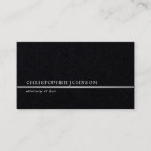 シンプルでエレガントで黒くフェイクな銀製ライン弁護士 名刺 (正面)