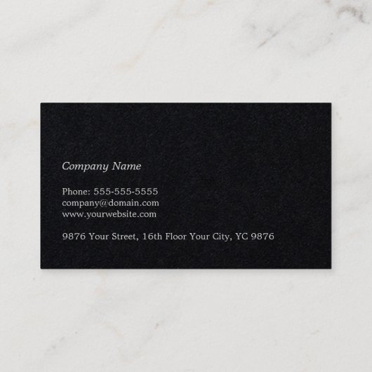 シンプルでエレガントで黒くフェイクな銀製ライン弁護士 名刺 (裏面)