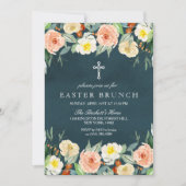 シンプルでエレガントなお花のイースター・ブランチ 招待状 (正面)