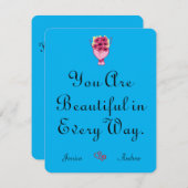 シンプルでエレガントなかわいいバレンタイン、カップルにぴったり ノートカード (正面/裏面)