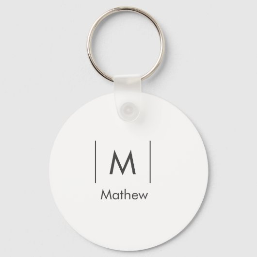 シンプルでエレガントなイニシャル グルームズマン ライン 名前 キーホルダー (正面)