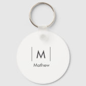 シンプルでエレガントなイニシャル グルームズマン ライン 名前 キーホルダー (裏面)