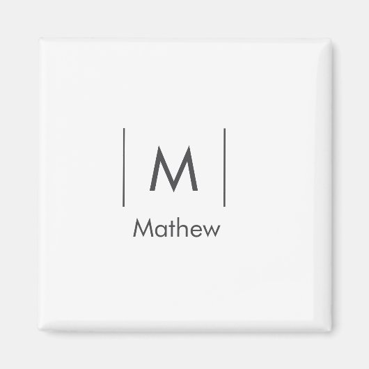 シンプルでエレガントなイニシャル グルームズマン ライン 名前 マグネット (正面)