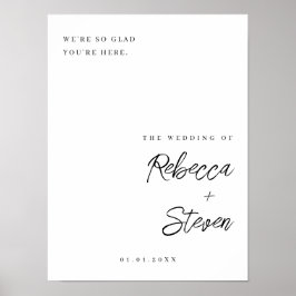 シンプルでエレガントなウェディングウェルカムサイン ポスター