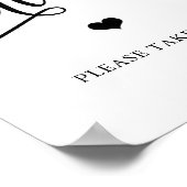 シンプルでエレガントなウェディングシャワー ギフトサイン ポスター (角)