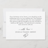 シンプルでエレガントなウェディングシンプルの写真 サンキューカード (裏面)