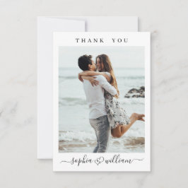 シンプルでエレガントなウェディングシンプルハート2 Photo サンキューカード