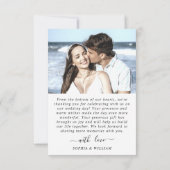 シンプルでエレガントなウェディングシンプルハート2 Photo サンキューカード (裏面)