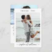 シンプルでエレガントなウェディングシンプルハート2 Photo サンキューカード (正面/裏面)