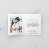 シンプルでエレガントなウェディングシンプルハート2 Photo サンキューカード (内部)