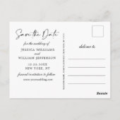 シンプルでエレガントなウェディングシンプル日付写真を保存 ポストカード (裏面)